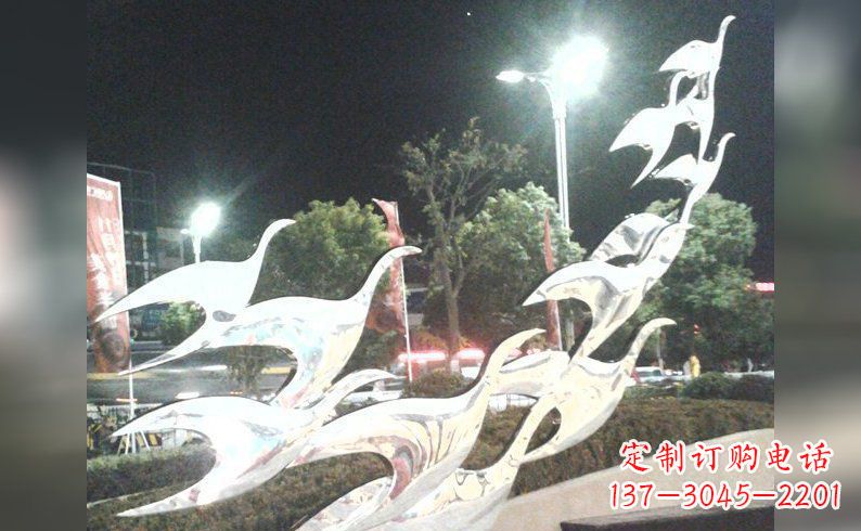 宜宾不锈钢大雁雕塑——灿烂的翱翔