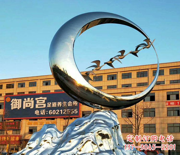 宜宾不锈钢大雁雕塑精美的艺术之作