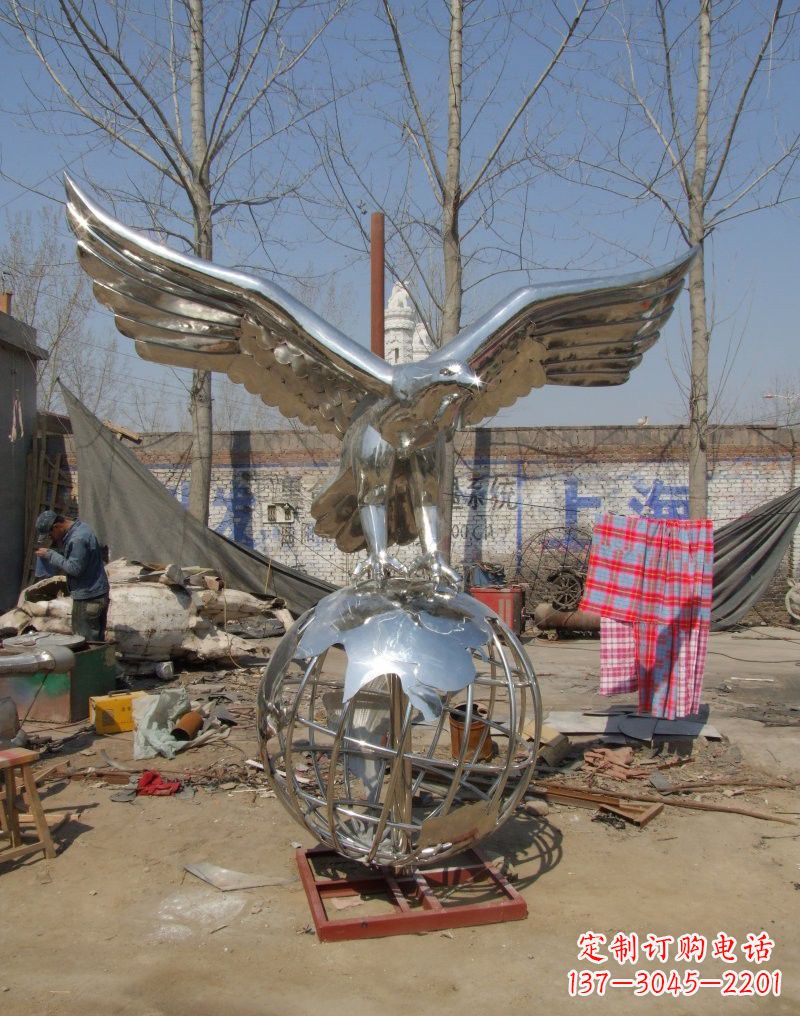 宜宾老鹰雕塑不锈钢大展鸿图
