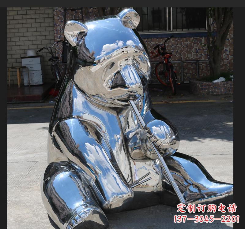 宜宾不锈钢动物熊雕塑来自自然的美丽