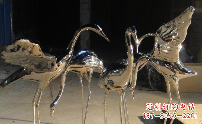 宜宾仙鹤雕塑不锈钢锻造的精美艺术