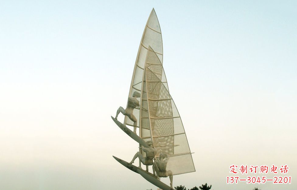 宜宾不锈钢帆船比赛广场景观雕塑