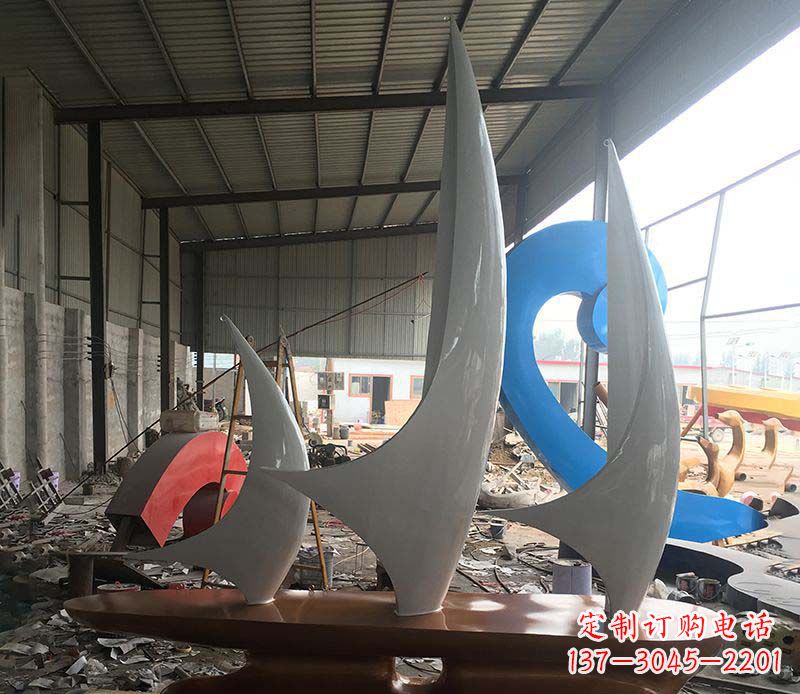 宜宾不锈钢帆船景观雕塑 (2)