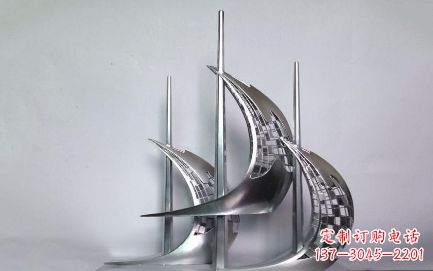 宜宾不锈钢帆船景观雕塑