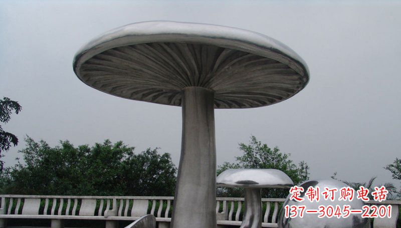 宜宾不锈钢仿真蘑菇凉亭雕塑