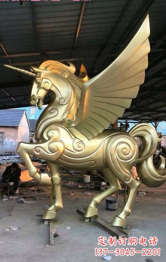 宜宾不锈钢独角兽雕塑铸造精美绝伦