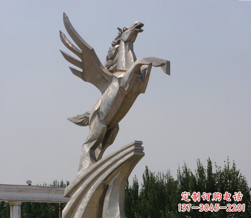 宜宾不锈钢飞马精美雕塑点缀公园