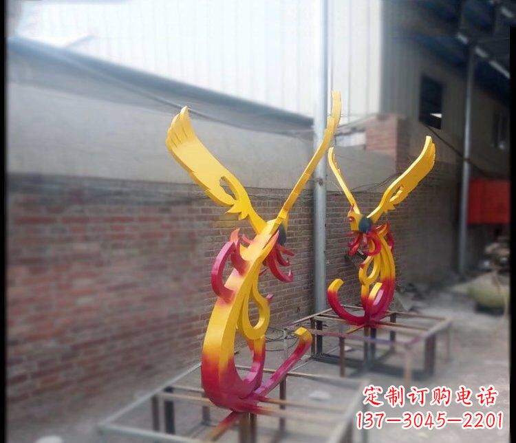 宜宾不锈钢凤凰公园景观雕塑