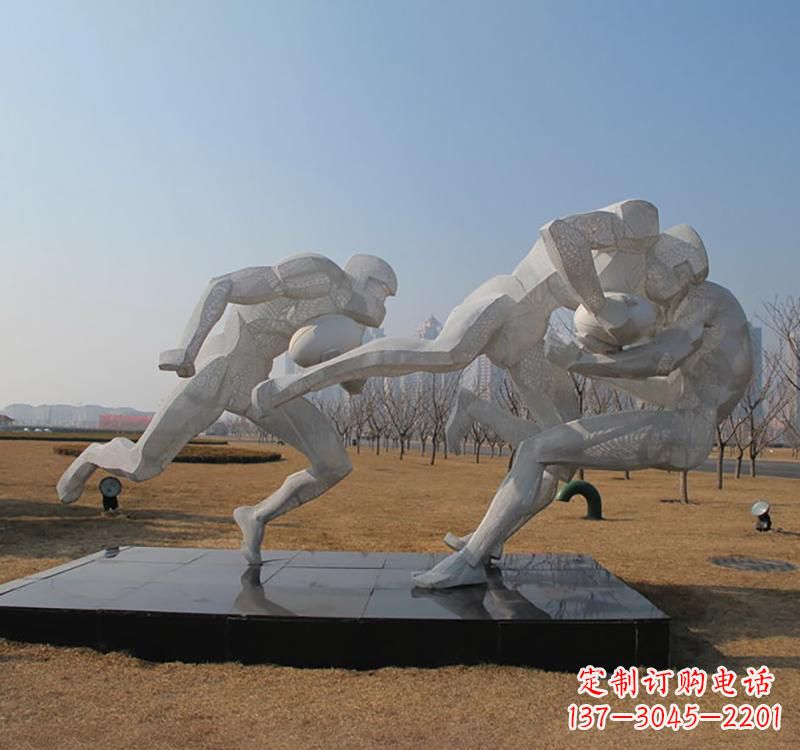 宜宾不锈钢橄榄球雕塑