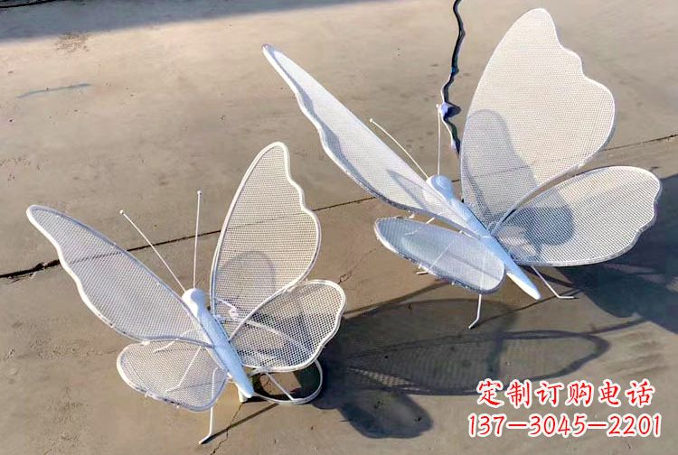 宜宾不锈钢钢丝网格蝴蝶雕塑摆件,可加灯带