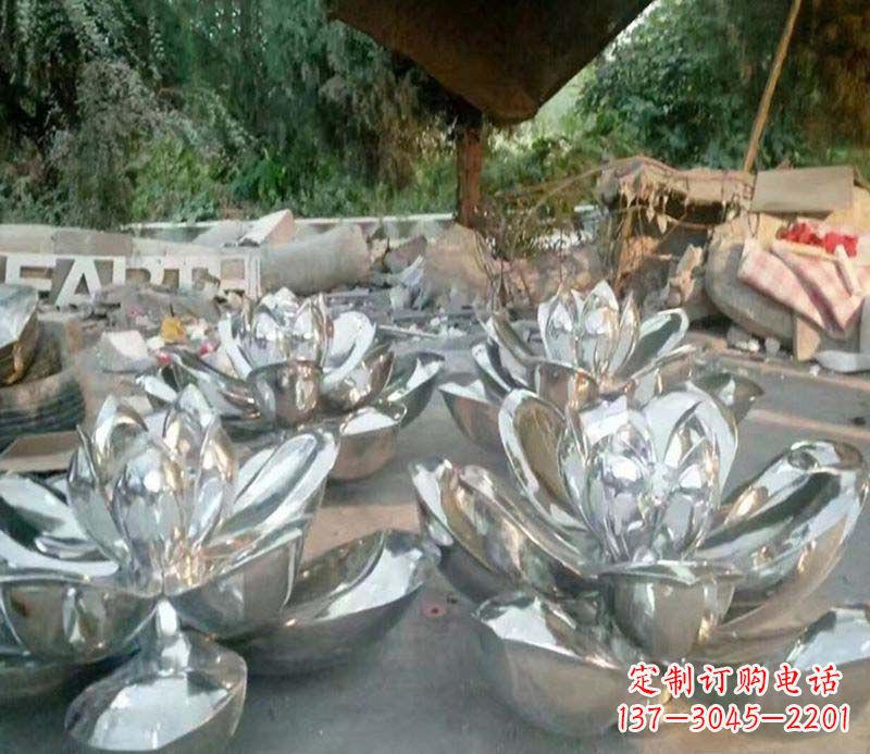 宜宾不锈钢公园镜面荷花雕塑
