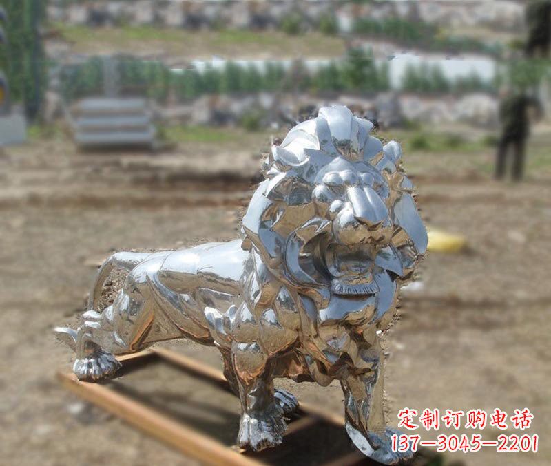 宜宾不锈钢公园镜面狮子雕塑