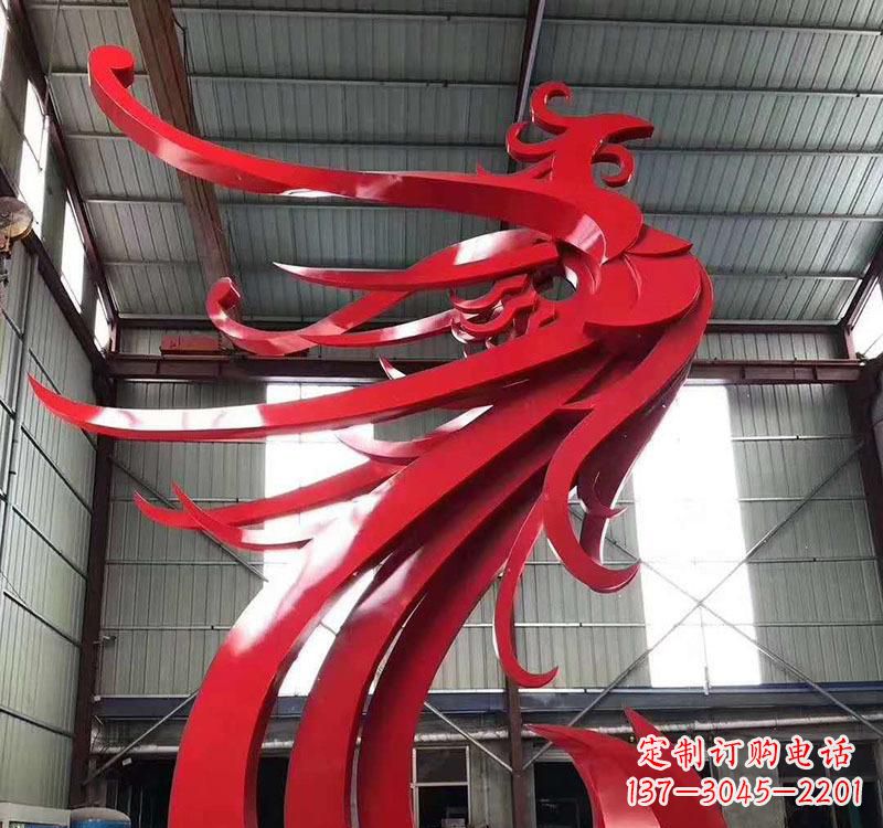 宜宾不锈钢公园烤漆凤凰雕塑
