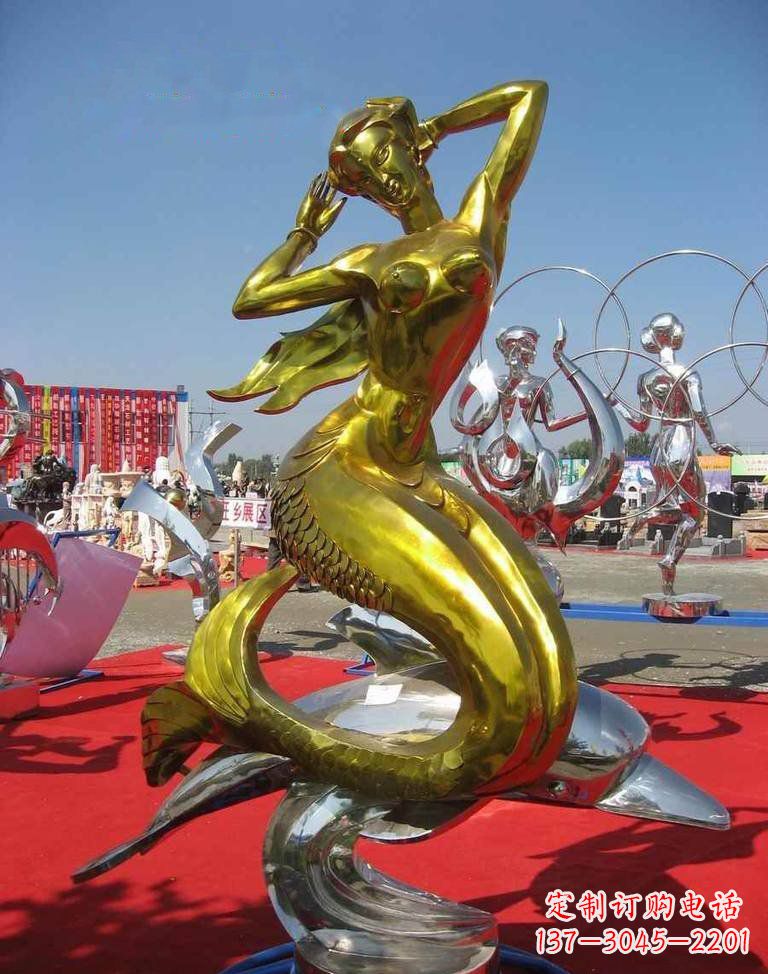 宜宾不锈钢美人鱼雕塑——美丽的象征