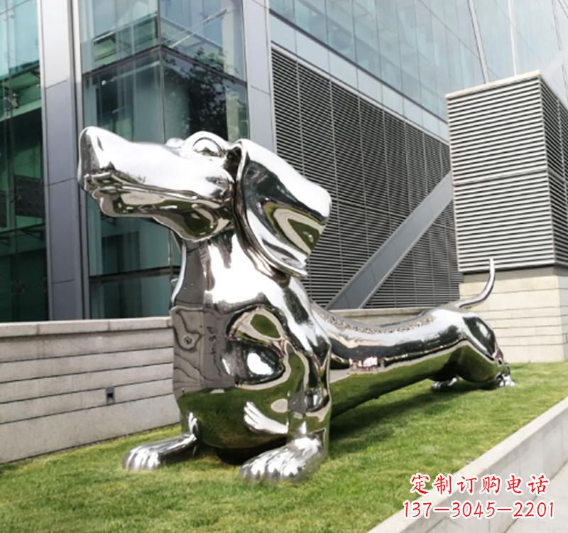 宜宾不锈钢动物雕塑——狗