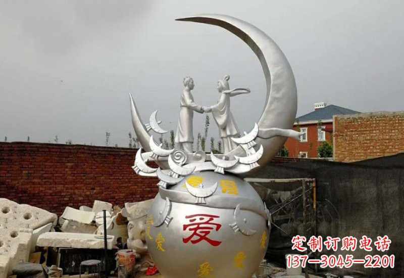 宜宾牛郎织女传说的不锈钢雕塑