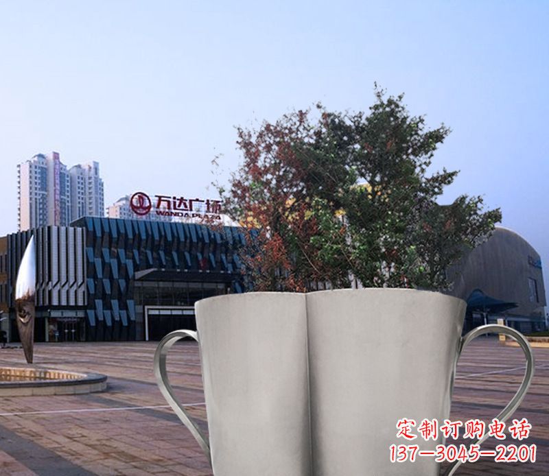 宜宾不锈钢花盆雕塑带来精致的艺术感受