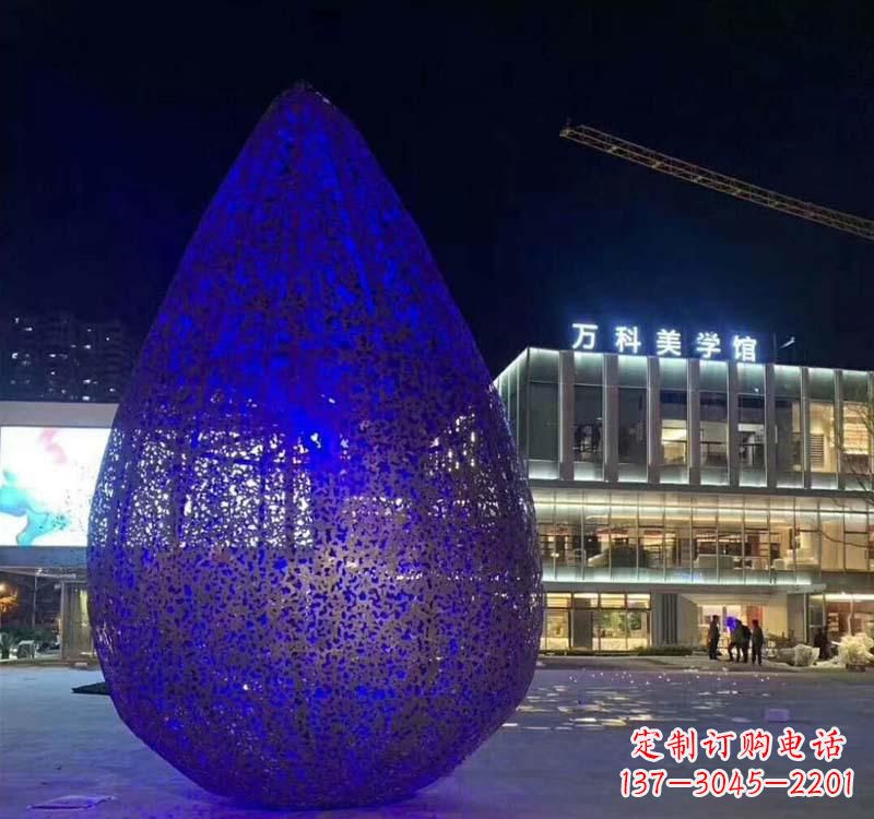 宜宾不锈钢水滴雕塑-自然之美
