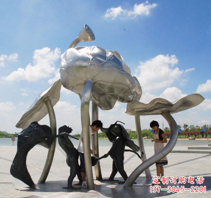 宜宾荷花之美——不锈钢荷花广场雕塑