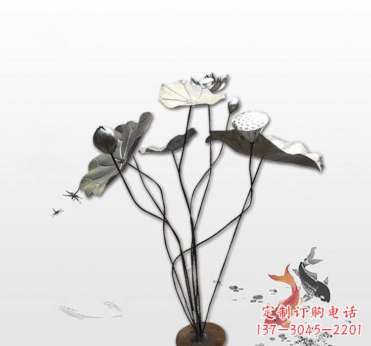 宜宾不锈钢荷花荷叶雕塑