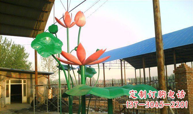 宜宾不锈钢荷花荷叶景观雕塑
