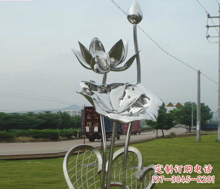 宜宾精美不锈钢荷叶雕塑