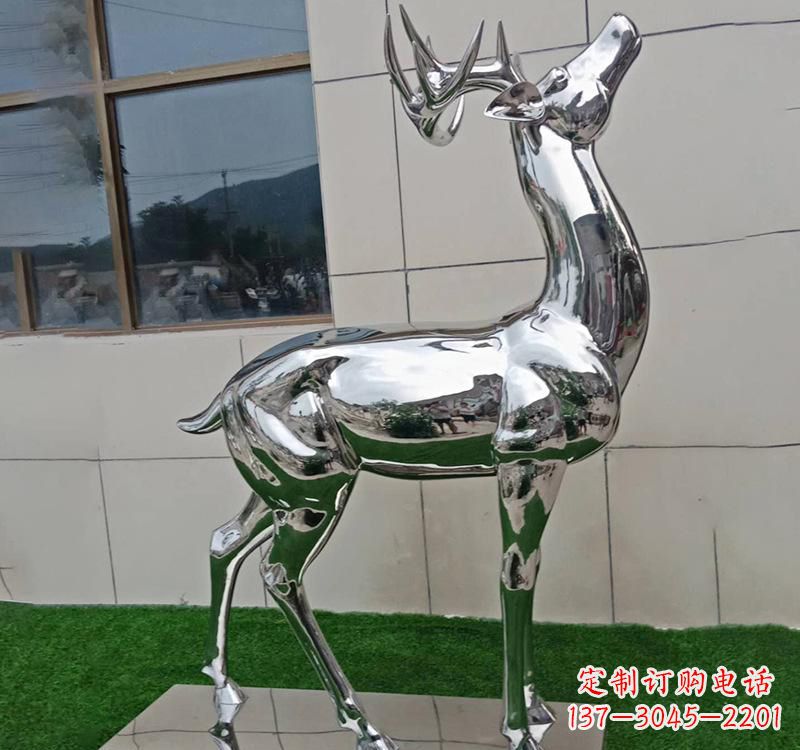 宜宾不锈钢户外动物鹿雕塑