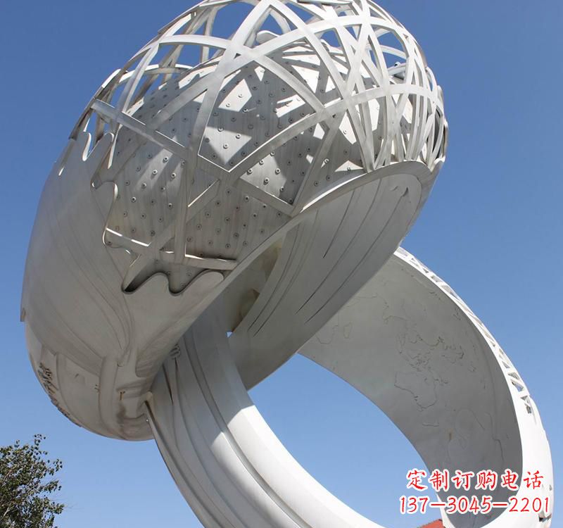 宜宾不锈钢户外婚庆戒指雕塑