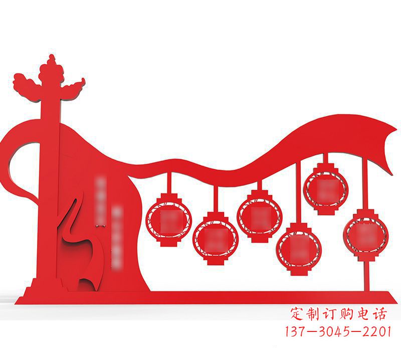 宜宾灯笼雕塑传承社会主义核心价值观