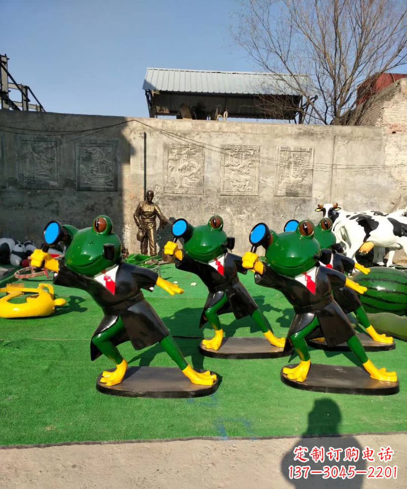宜宾不锈钢青蛙雕塑精致可爱的艺术品