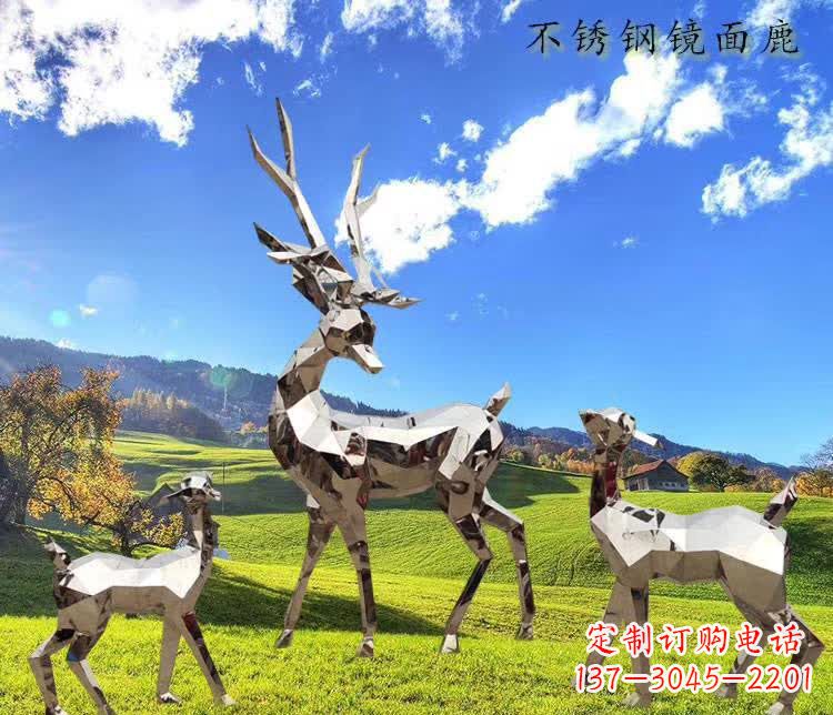 宜宾不锈钢鹿精美的动物雕塑