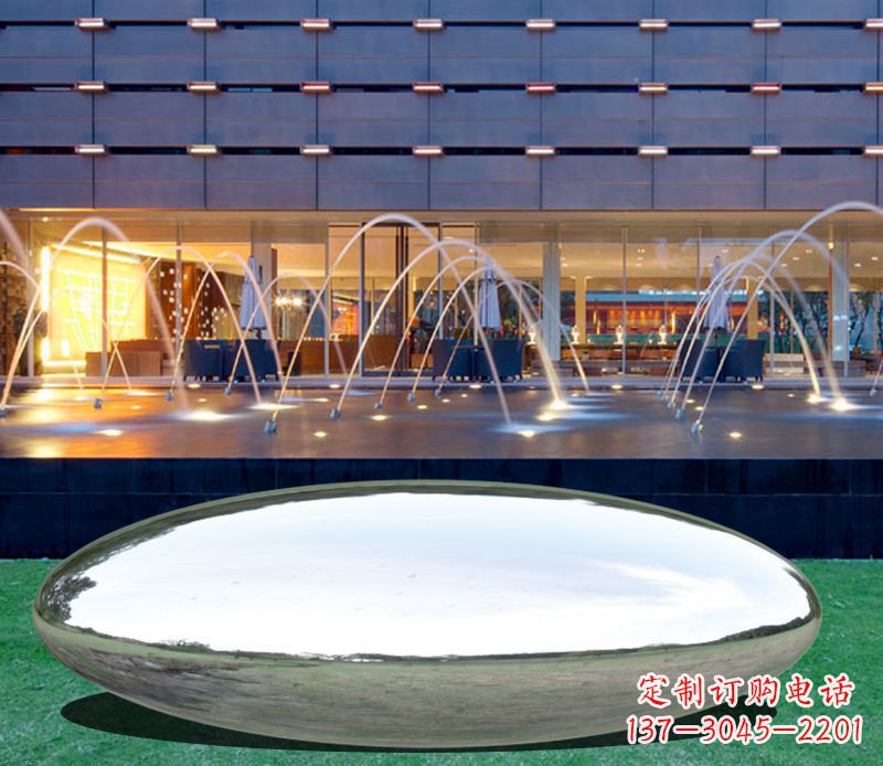 宜宾不锈钢镜面鹅卵石广场雕塑