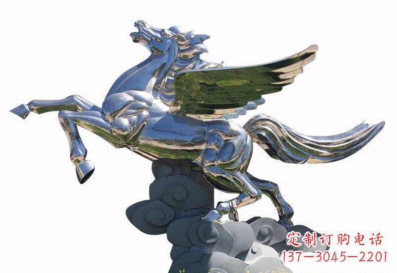 宜宾不锈钢镜面飞马雕塑