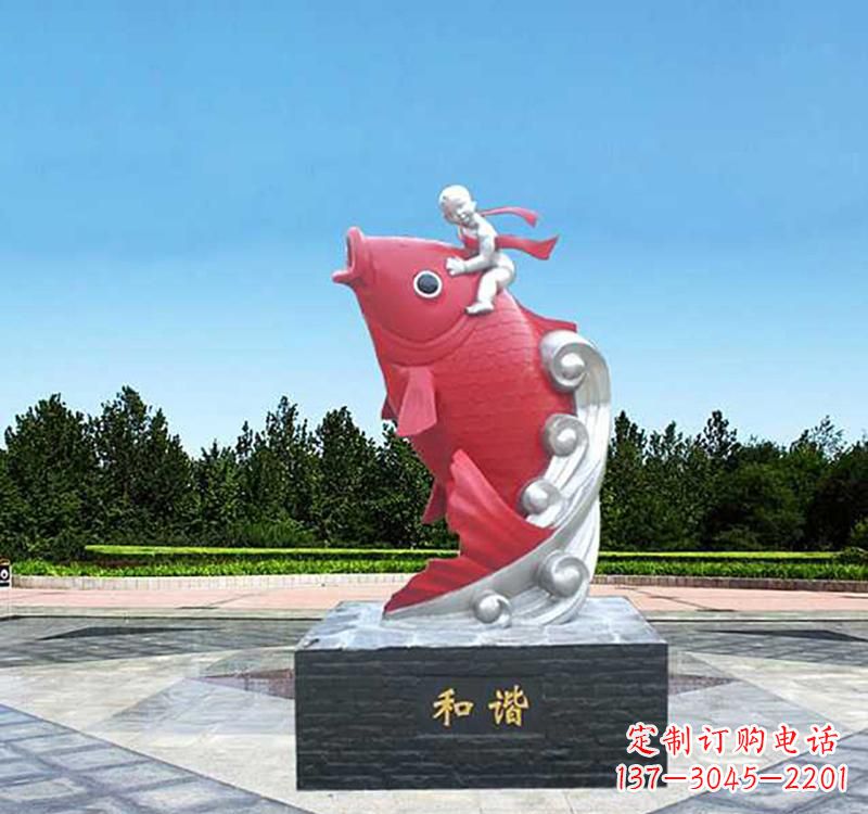 宜宾不锈钢鲤鱼动物雕塑
