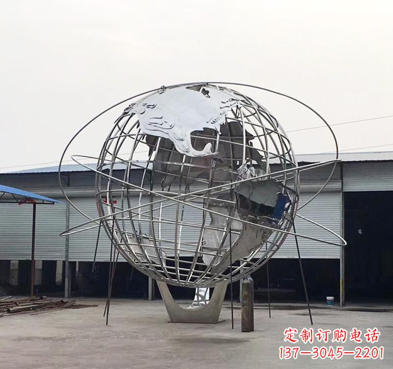 宜宾不锈钢制作的镂空地球雕塑