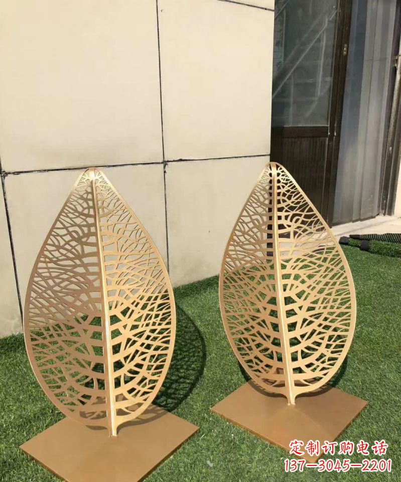 宜宾不锈钢树叶雕塑,精致典雅