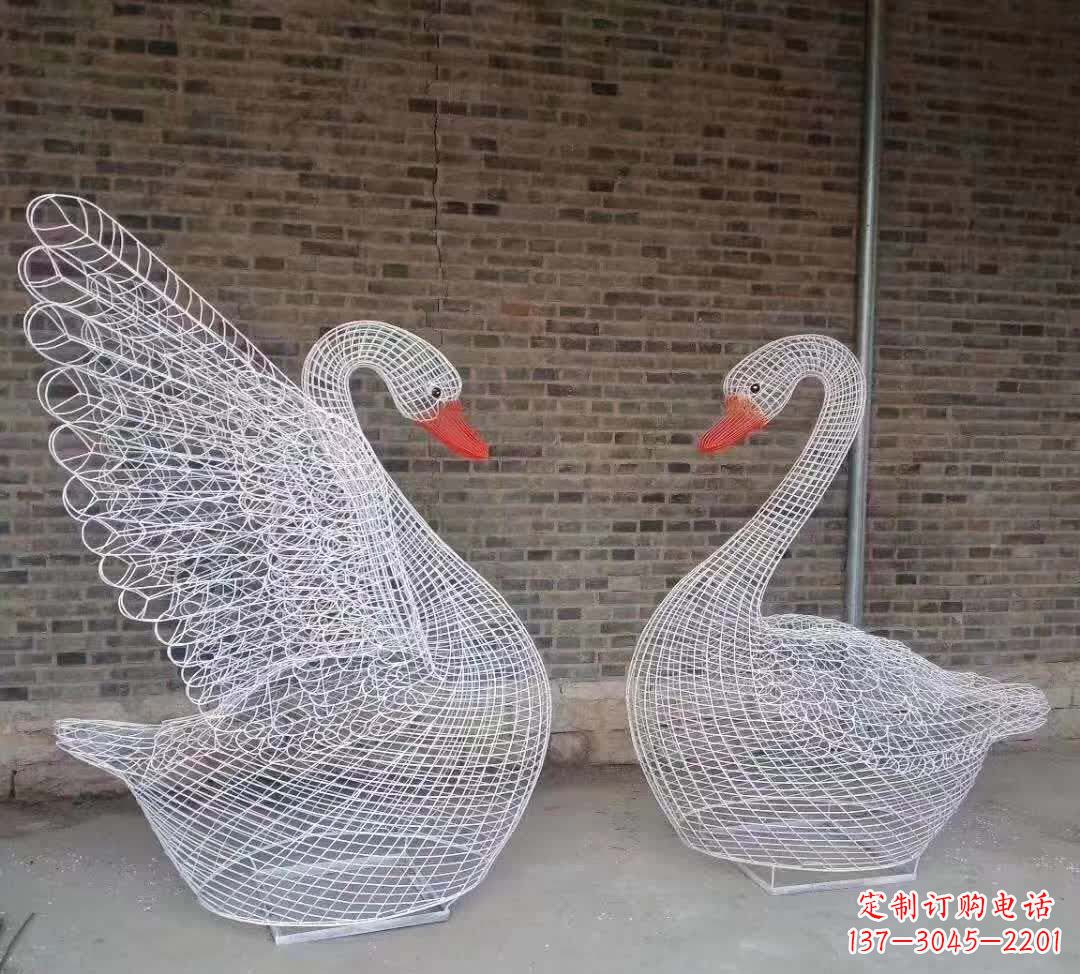 宜宾不锈钢镂空天鹅动物雕塑