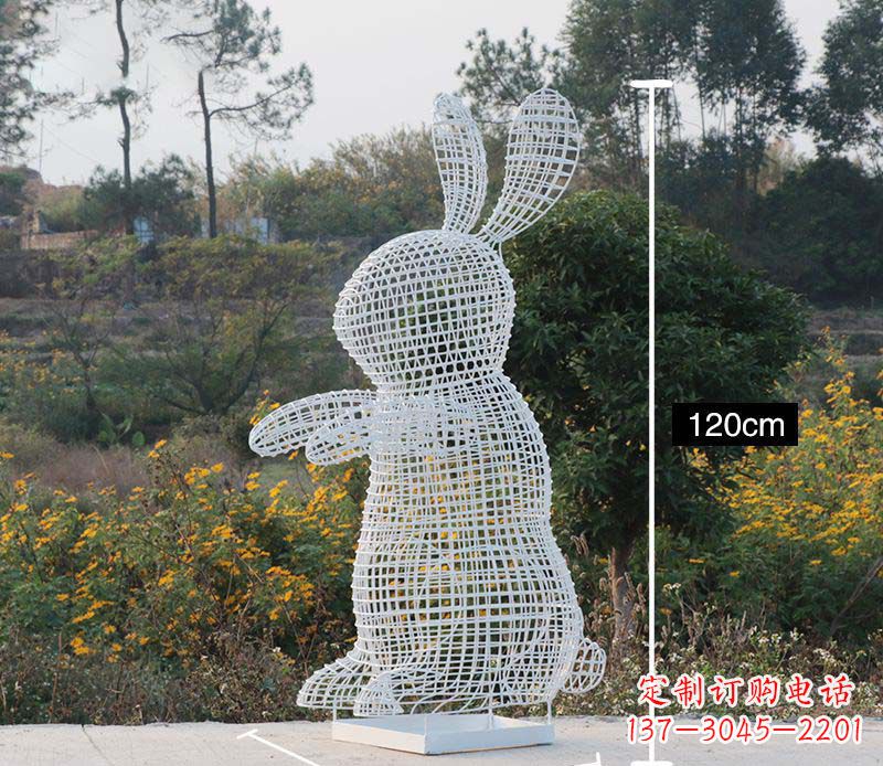 宜宾精致的不锈钢镂空兔子雕塑