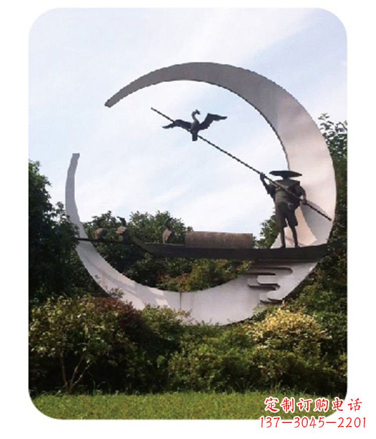 宜宾不锈钢鸬鹚雕塑