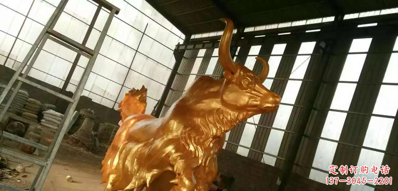 宜宾精美不锈钢牦牛钛金雕塑