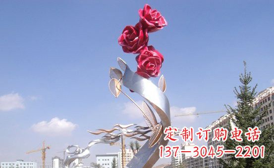 宜宾不锈钢玫瑰花雕塑222