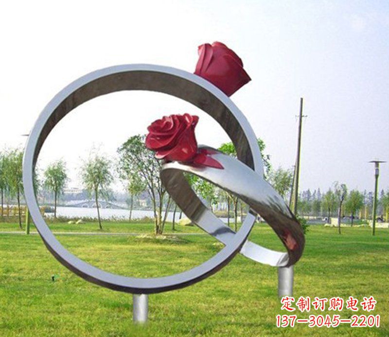 宜宾不锈钢玫瑰戒指雕塑