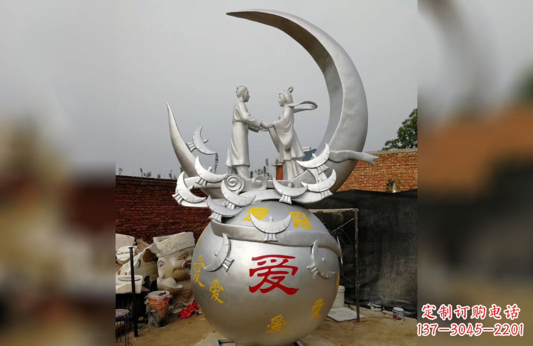 宜宾不锈钢牛郎织女广场景观雕塑