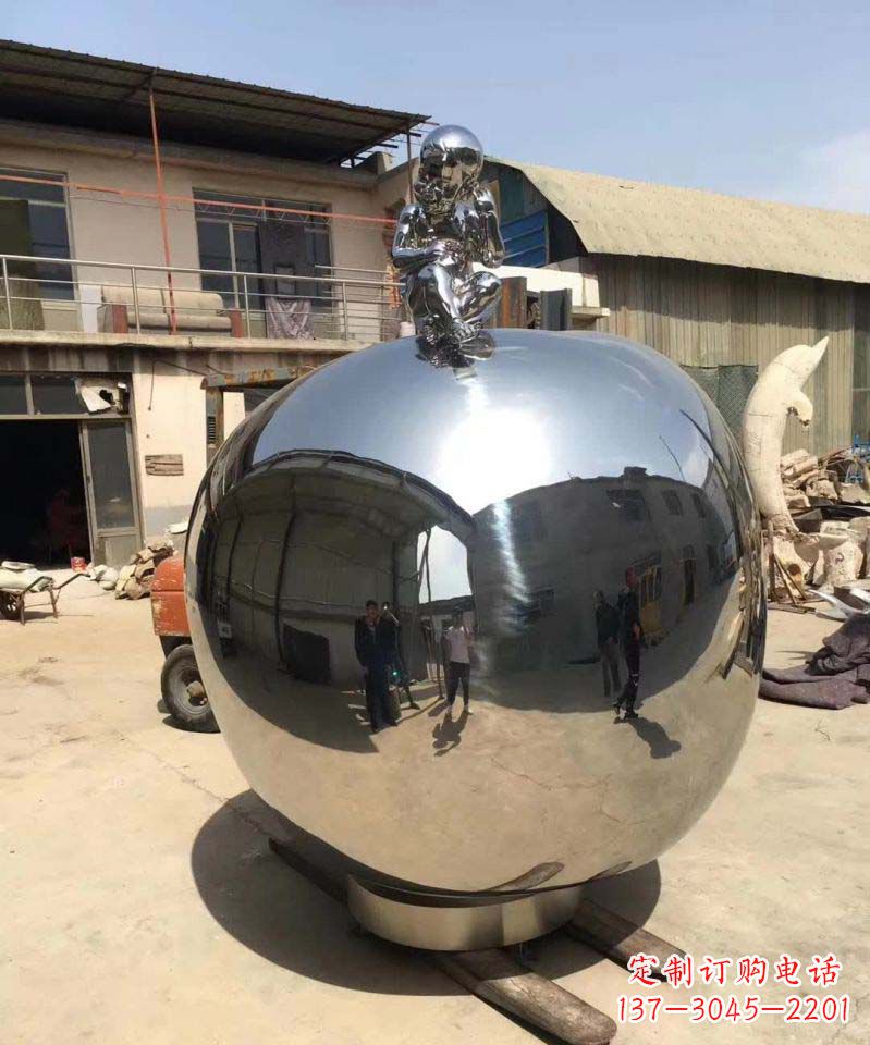 宜宾精美不锈钢苹果雕塑