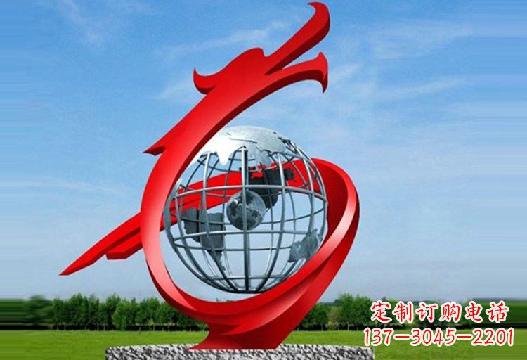 宜宾不锈钢地球雕塑精美雕塑饰以美丽世界