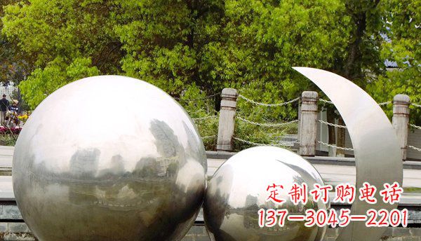 宜宾不锈钢球形地球月亮雕塑精美的艺术之作