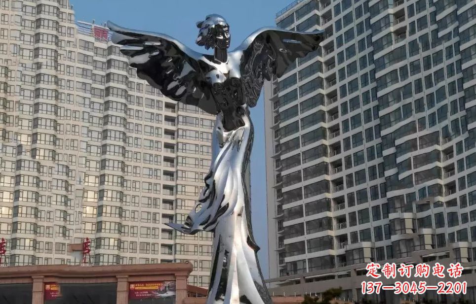 宜宾不锈钢天使雕塑传递着美丽与希望