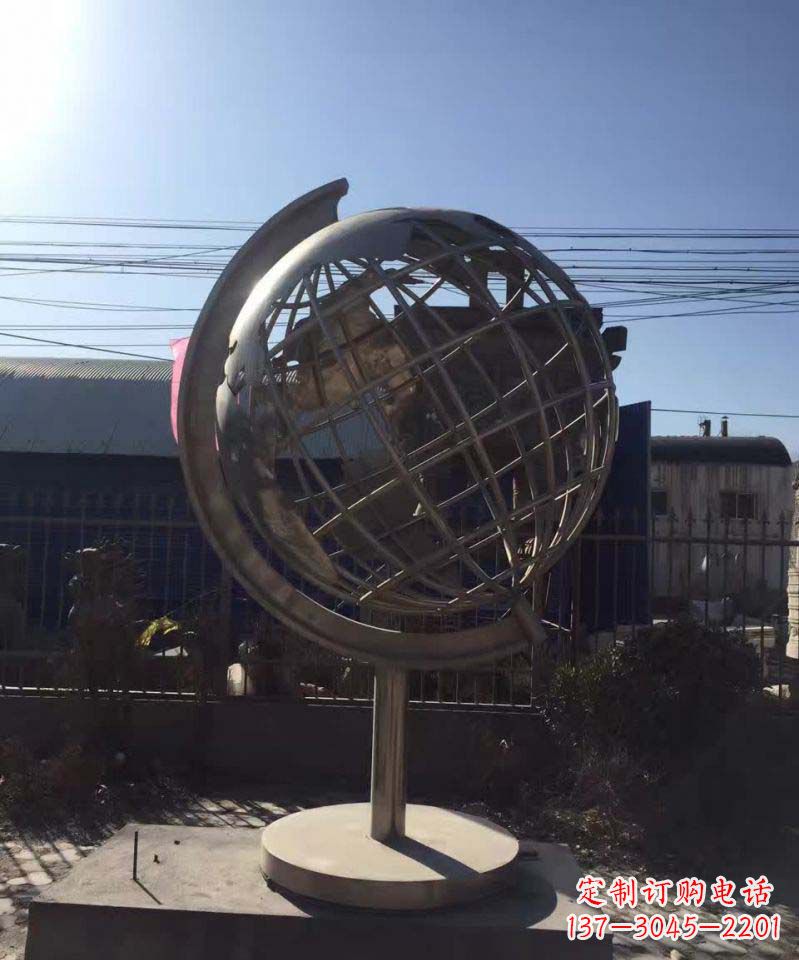 宜宾不锈钢室内景观地球仪雕塑