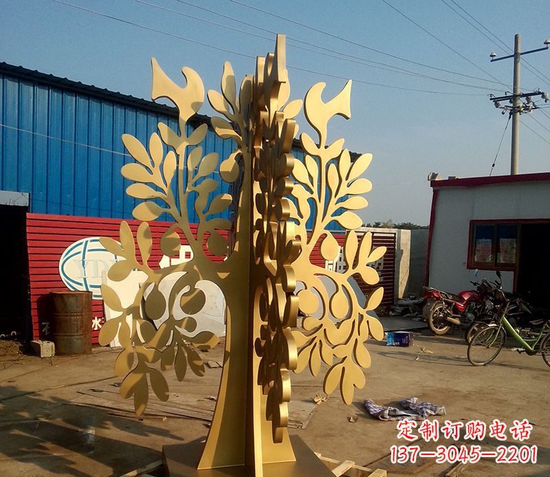 宜宾不锈钢树叶园林景观雕塑——美妙绝伦的艺术之作