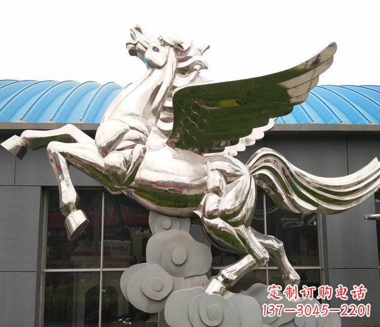 宜宾不锈钢踏云的飞马城市雕塑
